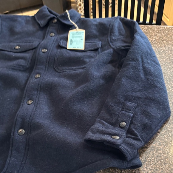 Faherty Men's Dark Blue Range Fleece Lined Shirt Jacket-L - Picture 6 of 13